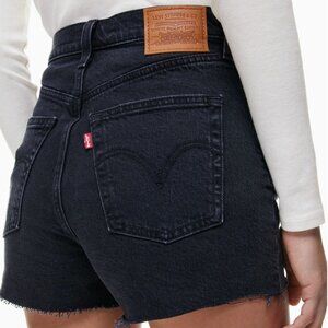 Levi's High Waist Denim Shorts - Black